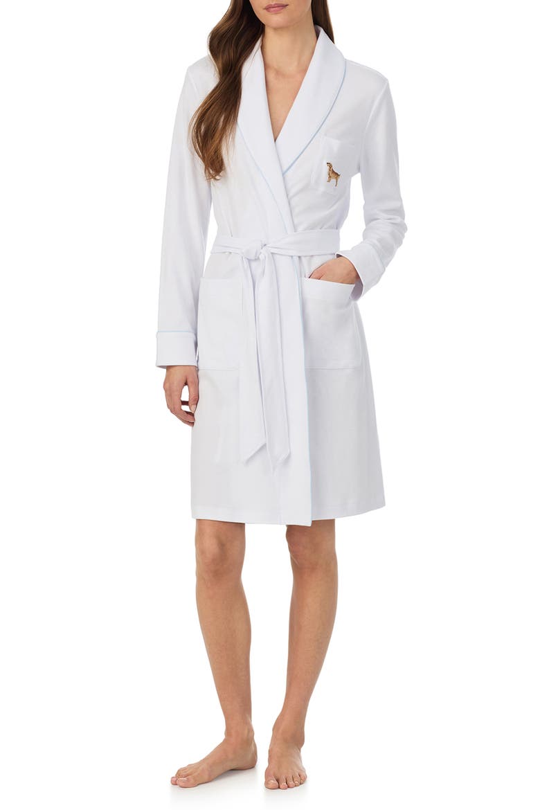 Cotton Blend Robe, Alternate, color, WHITE