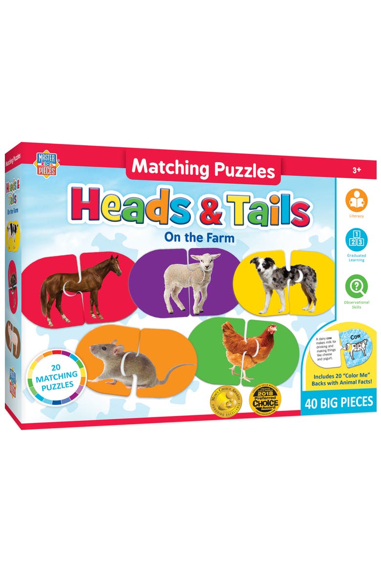 Heads & Tails Farm Matching Puzzles, Main, color, Multicolor
