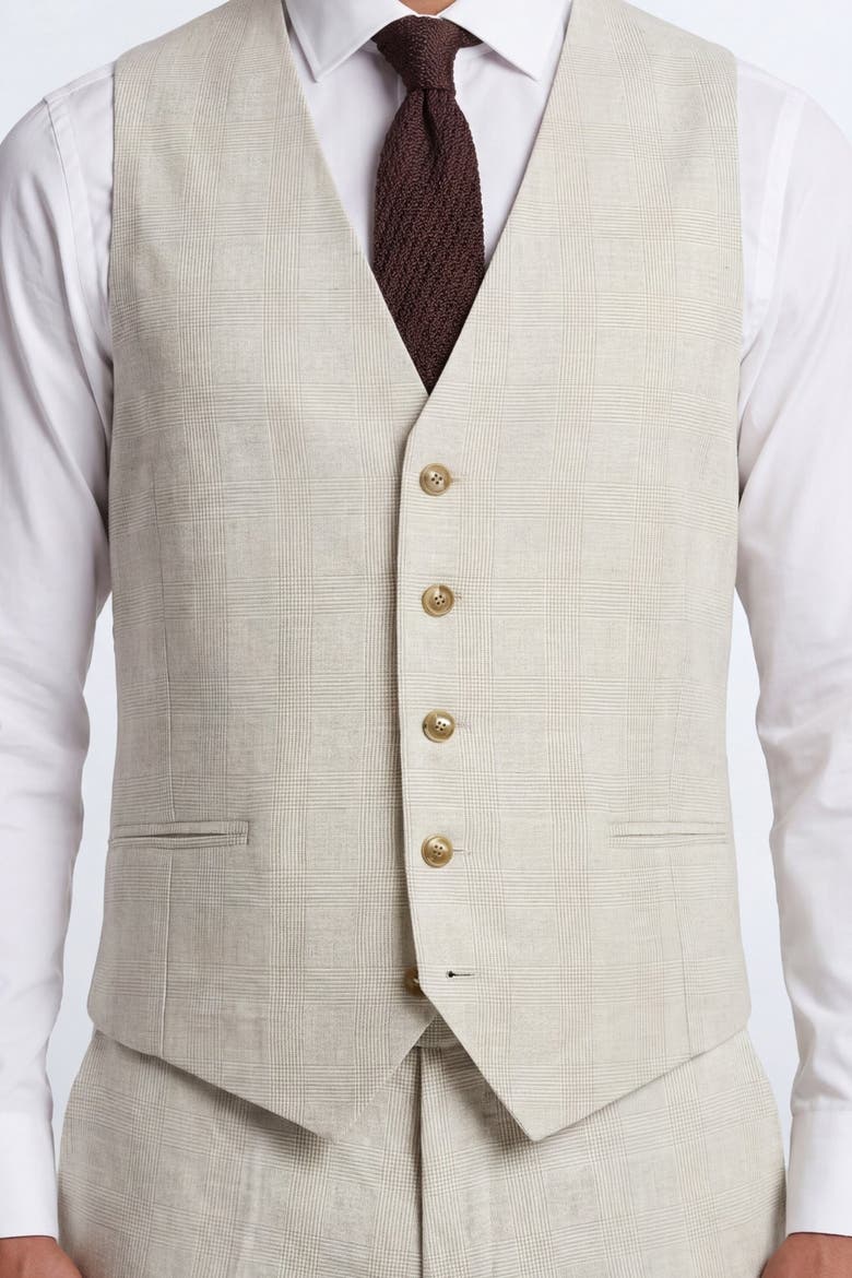 Beckford Slim Fit Check Waistcoat, Alternate, color, Grey