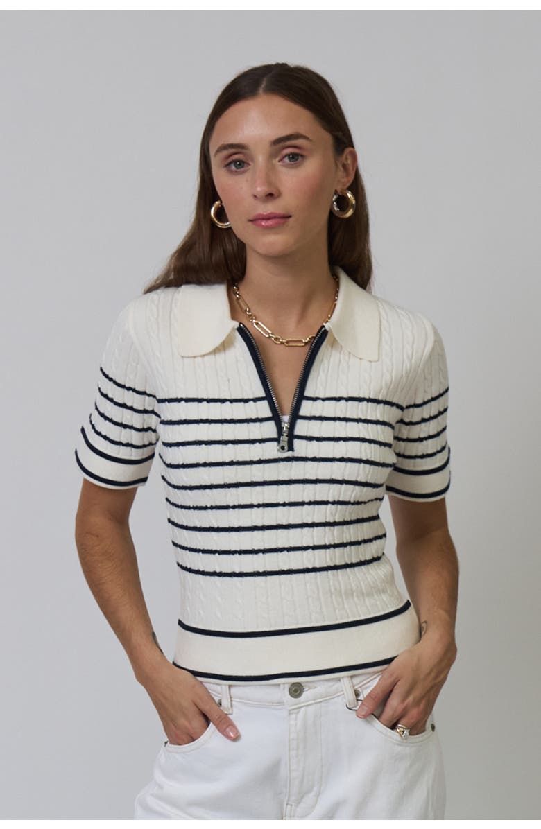 Central Park West Nevada Nautical Cable Polo, Main, color, 