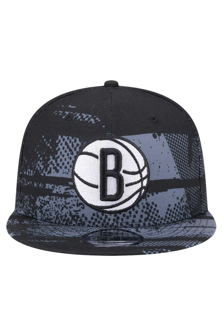 Men's New Era Black Brooklyn Nets Tip-Off 9FIFTY Snapback Hat, Alternate, color, Black