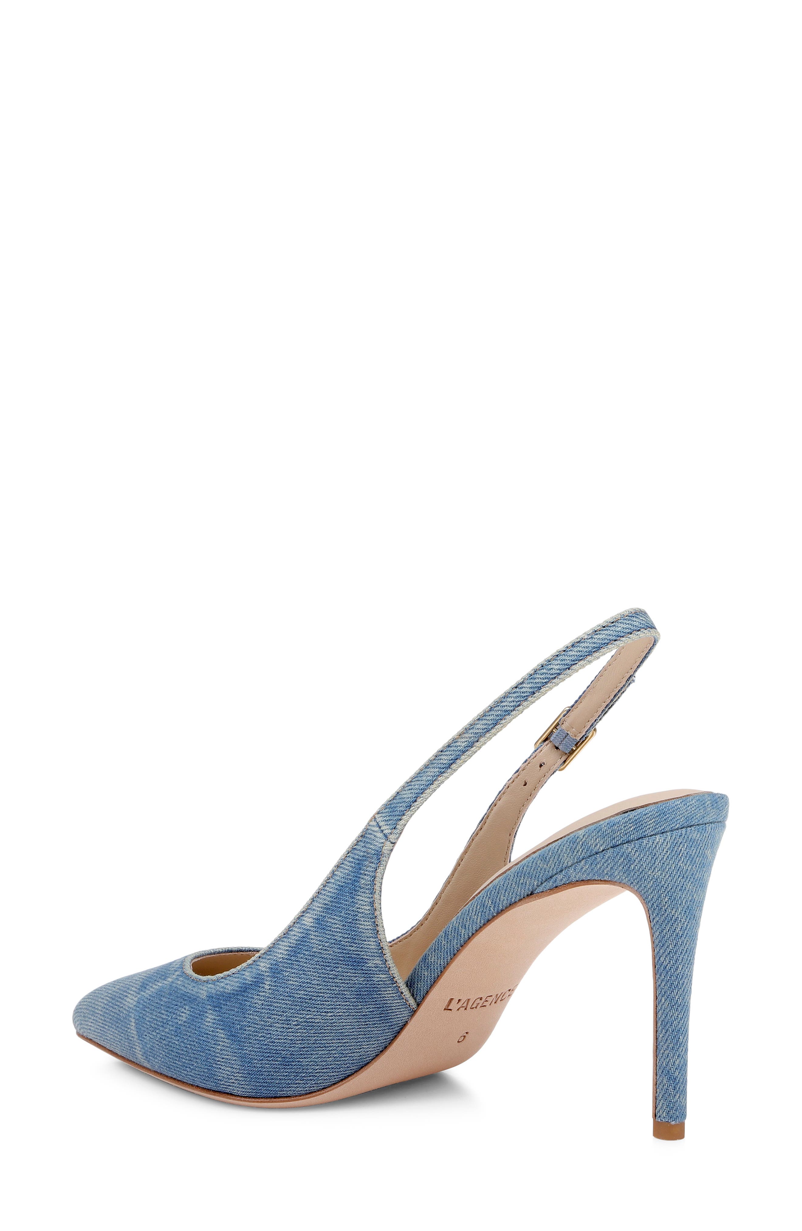 L'AGENCE Vichy Slingback Pump, Alternate, color, Blue Denim