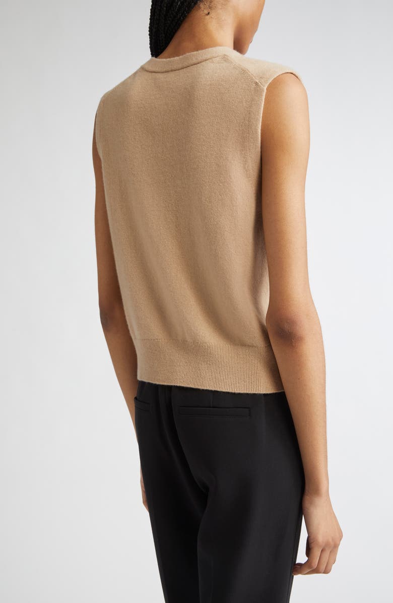 Vince Shrunken Button Wool & Cashmere Blend Vest, Alternate, color, Camel