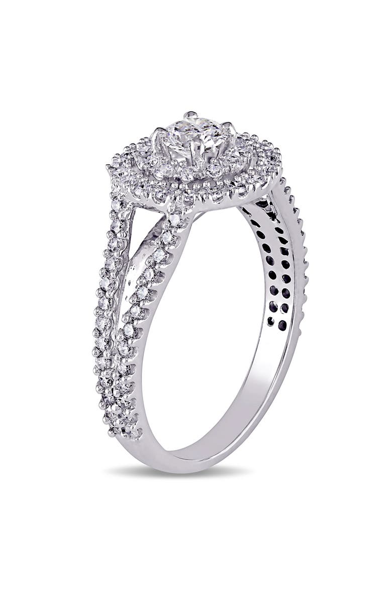 Diamond Double Halo Ring 14k, Alternate, color, 14K White Gold