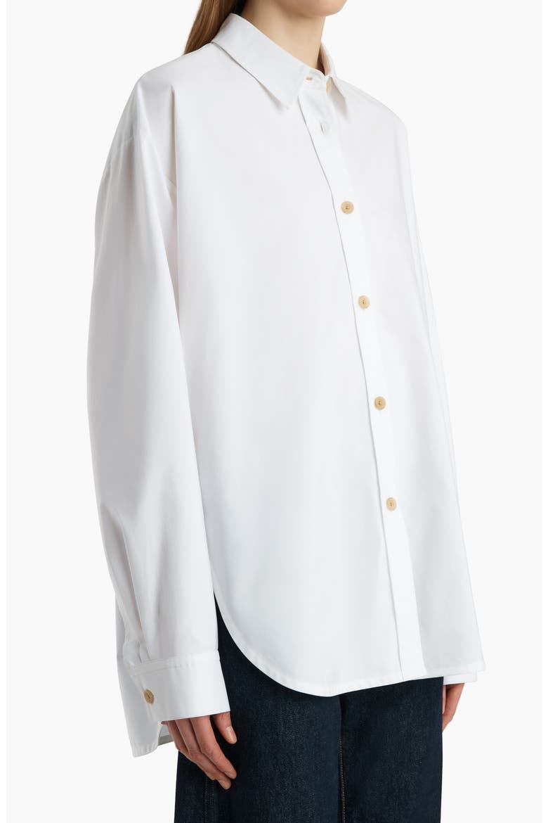 Organic Cotton Poplin Button-Up Shirt, Alternate, color, WHITE
