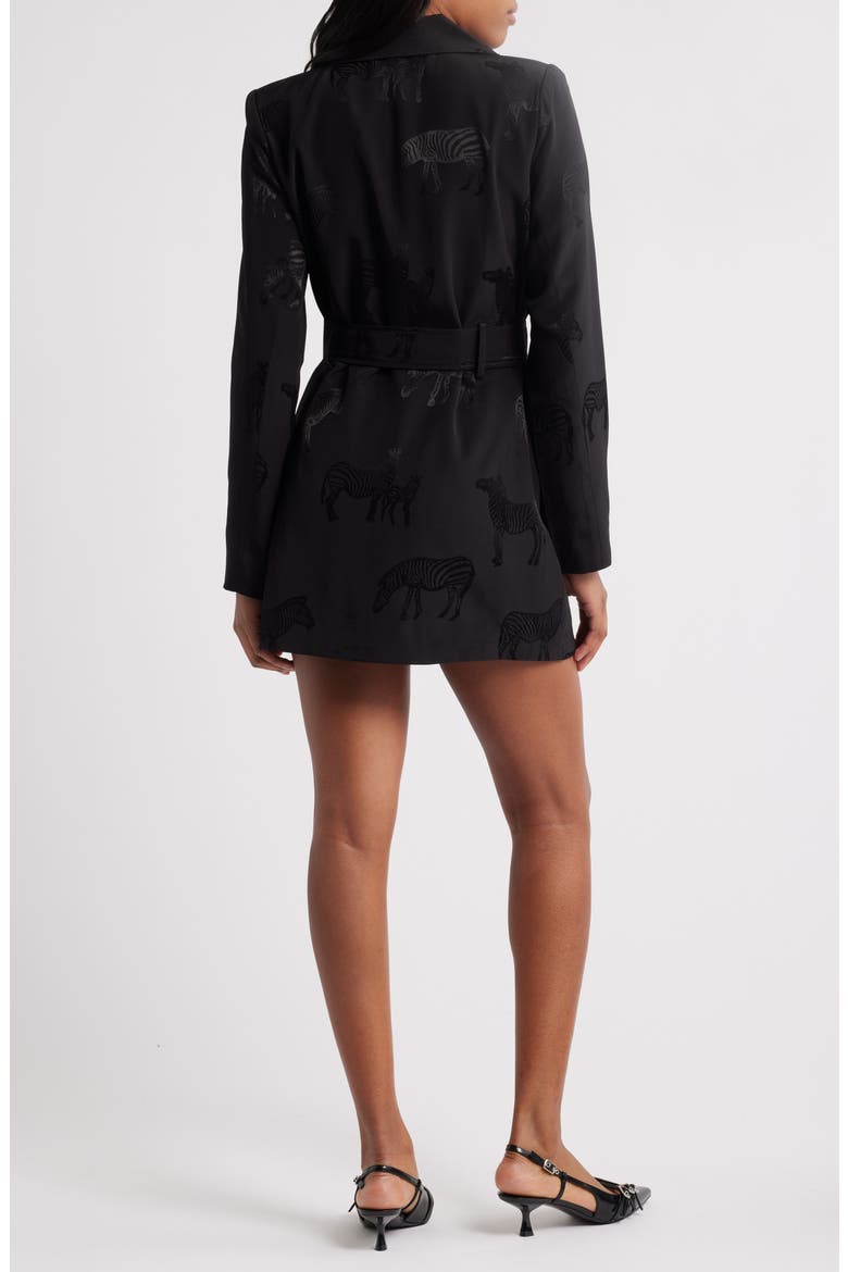 Steinway Belted Long Sleeve Blazer Minidress, Alternate, color, BLACK