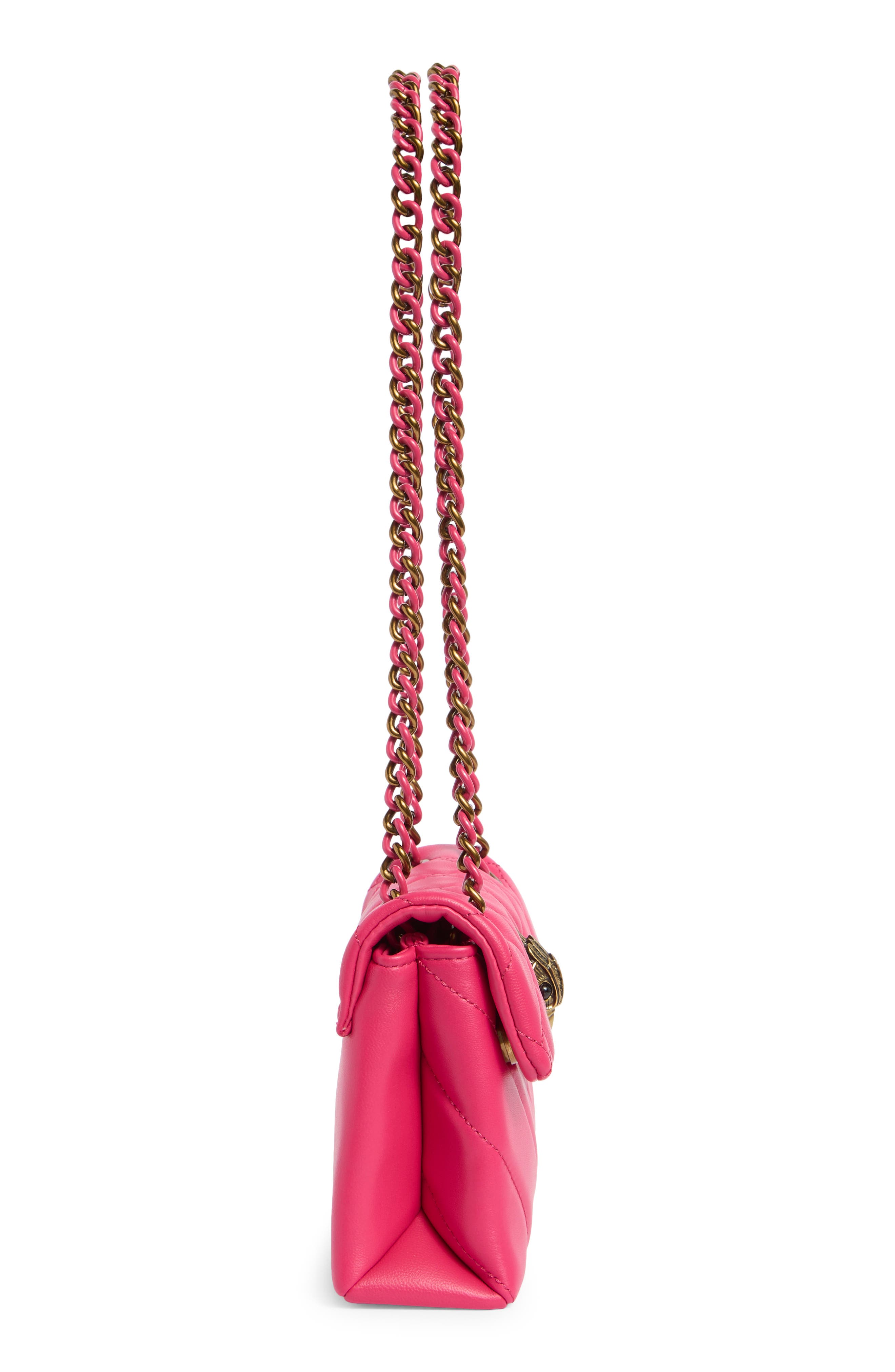 Kurt Geiger London Mini Kensington Quilted Convertible Shoulder Bag, Alternate, color, Pink Comb