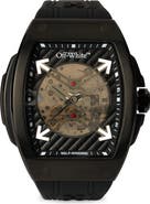 Off-White Beat Silicone Strap Automatic Watch, 44mm x 51.5mm