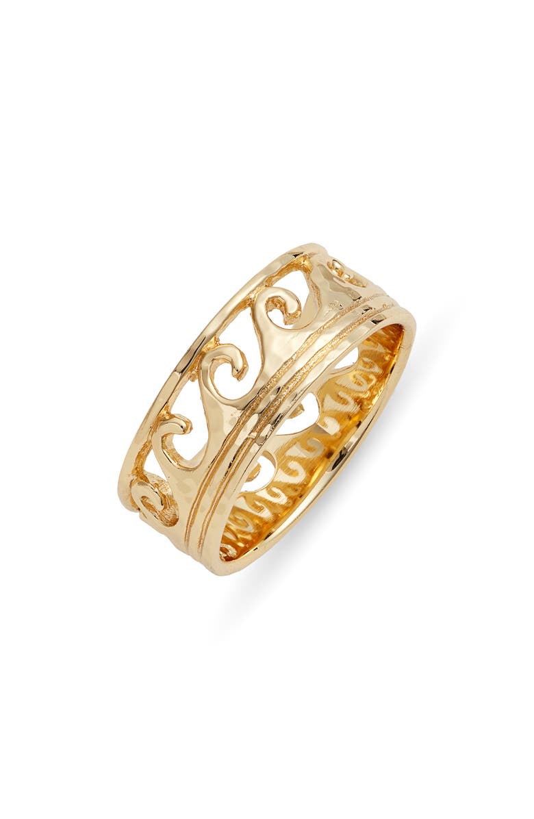Kiara by Ki-ele Lanikai Waves Ring, Main, color, Gold