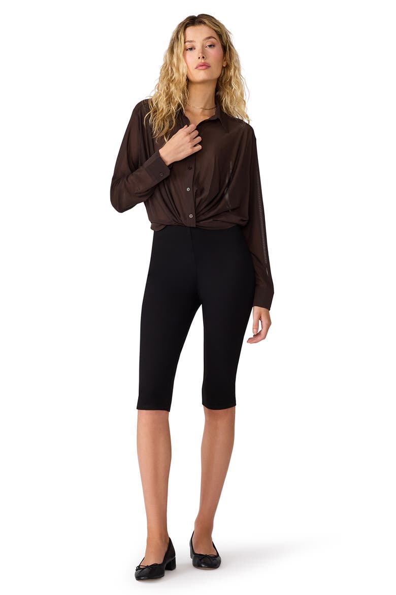 Sage Twist Front Crop Shirt, Alternate, color, DARK ESPRESSO