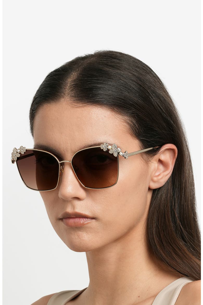 kileen 59mm embellished gradient square sunglasses, Alternate, color, GOLD STRIPED BROWN