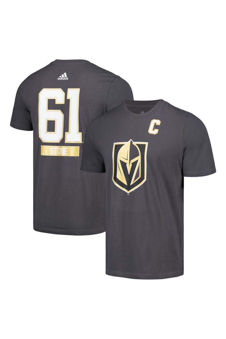 Men's adidas Mark Stone Gray Vegas Golden Knights Fresh Name & Number T-Shirt, Alternate, color, Gray