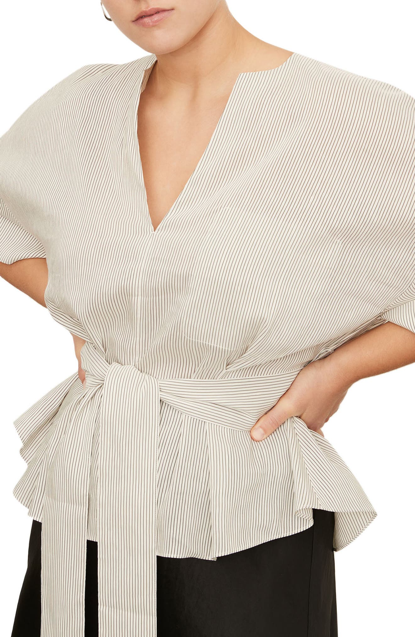 Stripe Belted Blouse