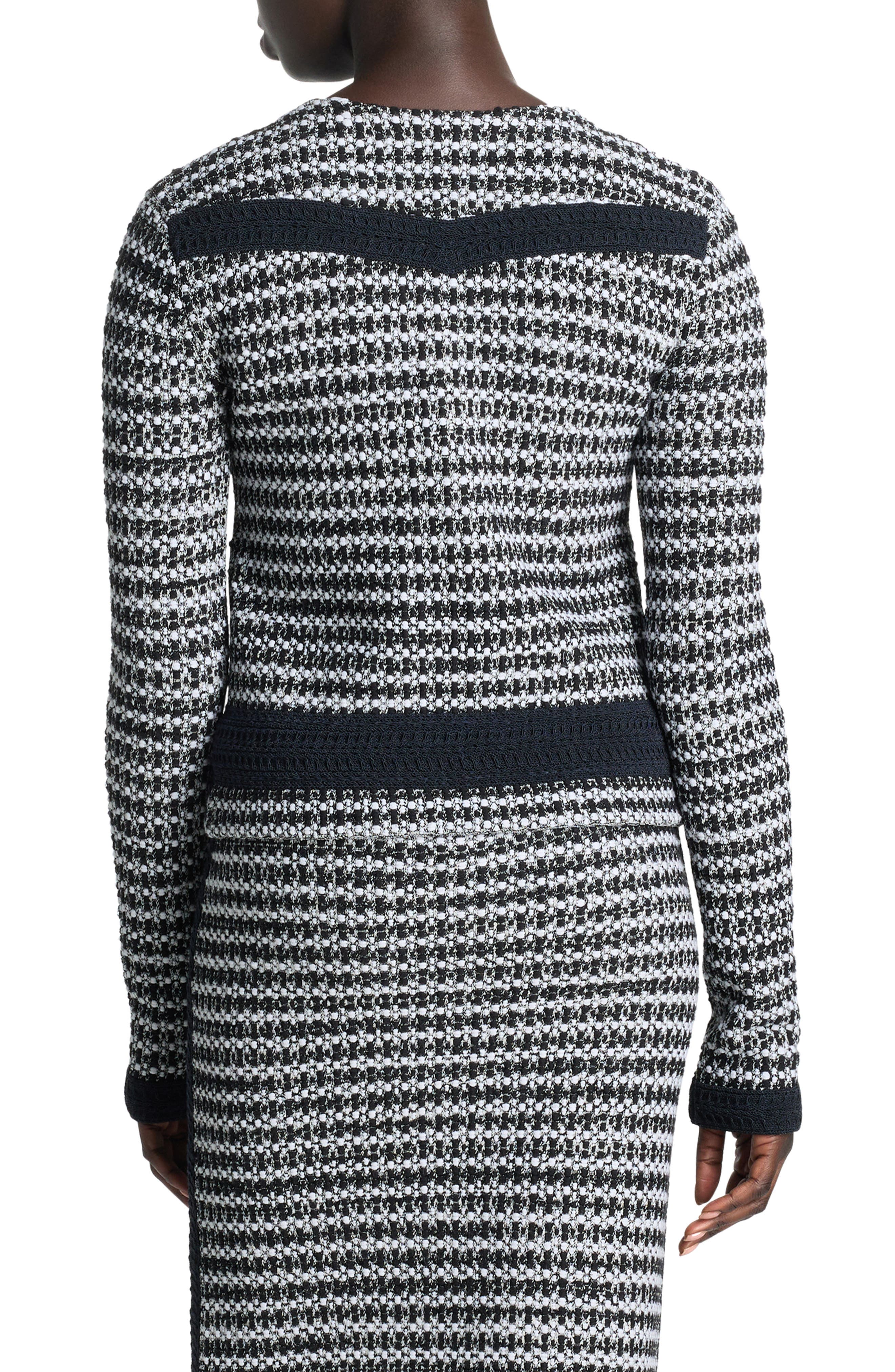 Bicolor Mixed Knit Crop Jacket - image 2