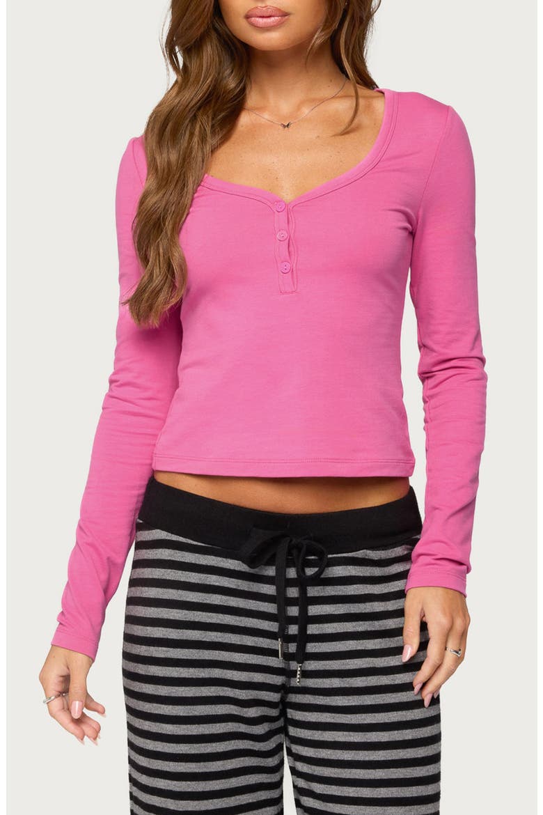 Leah Henley Top, Main, color, FUCHSIA