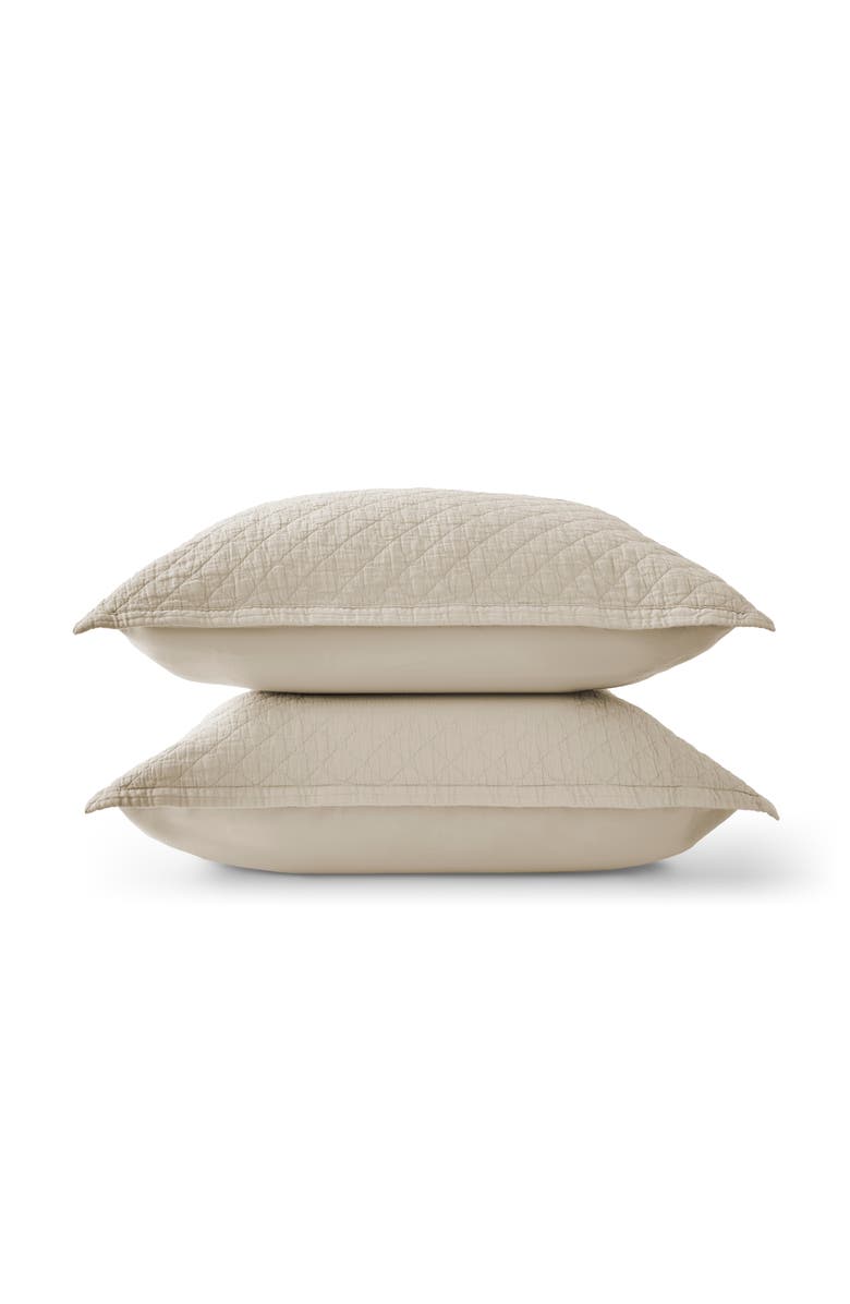 CHRISTY Porto Luxury Diamond Quilted Sham Pair, Main, color, Biscuit
