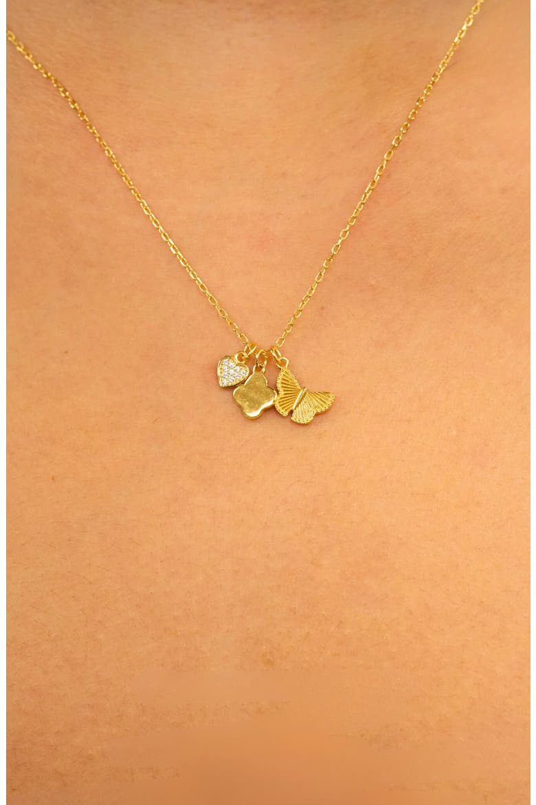 Dainty Charm Necklace, Alternate, color, GOLD