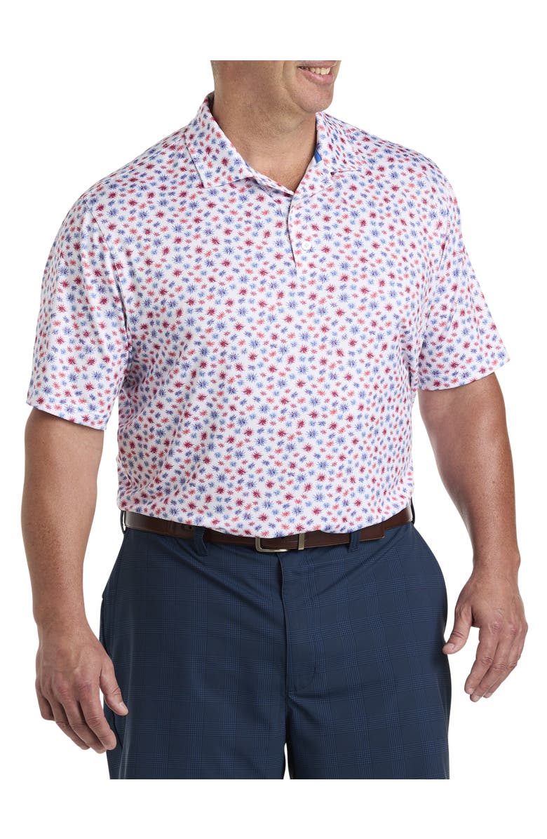 Reebok Big & Tall Performance Americana Firework Polo Shirt, Main, color, 