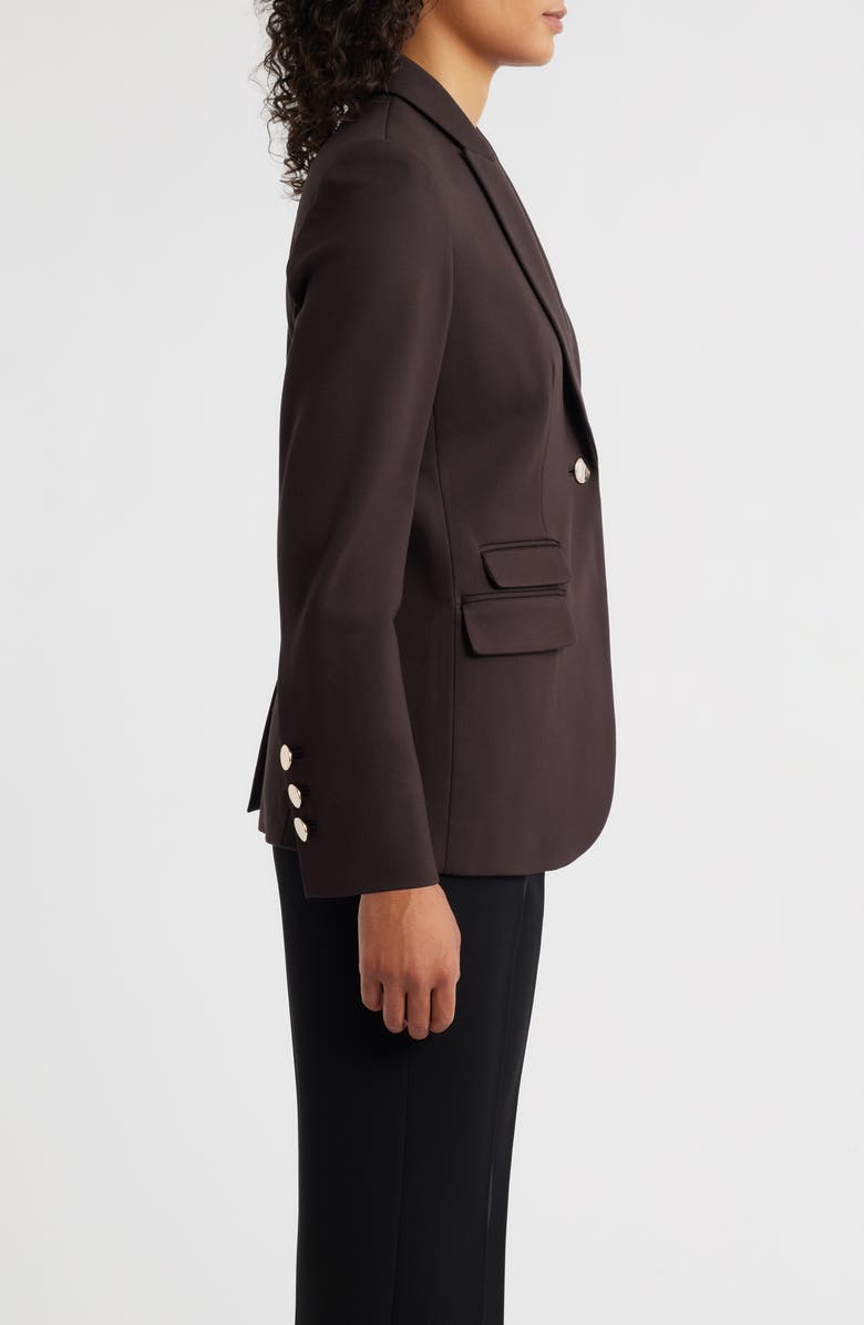 Anne Klein Stacked Pocket One-Button Blazer, Alternate, color, Deep Mahogany