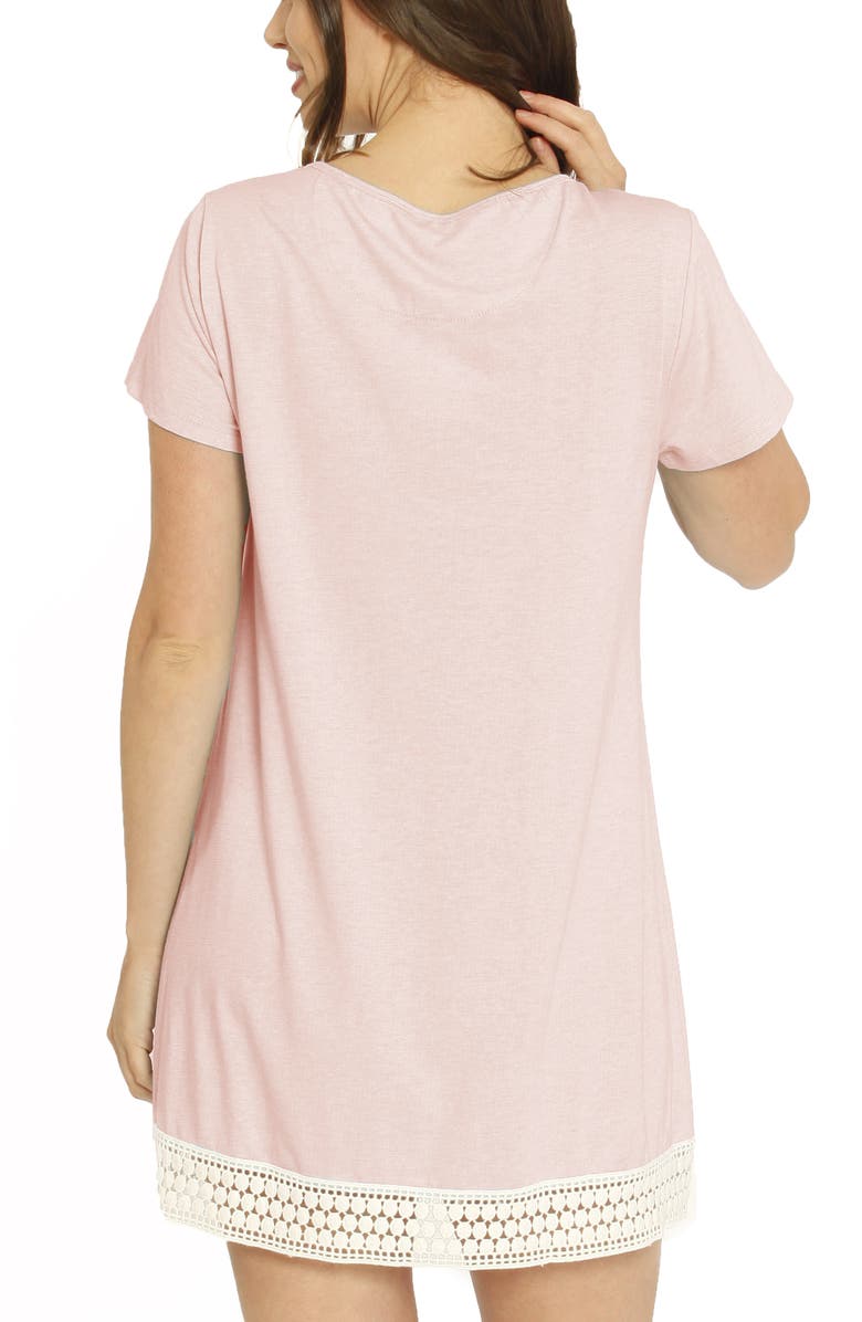 Angel Maternity Ruby Joy Maternity/Nursing Sleep Shirt, Robe & Baby Blanket Pouch Set, Alternate, color,