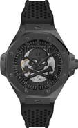 PHILIPP PLEIN $keleton Royal Automatic Silicone Strap Watch, 46mm
