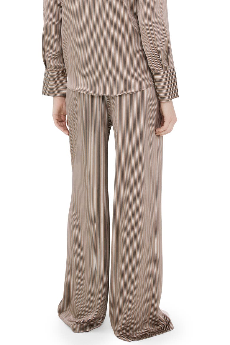 Stripe Satin Pants, Alternate, color, MEDIUM BROWN