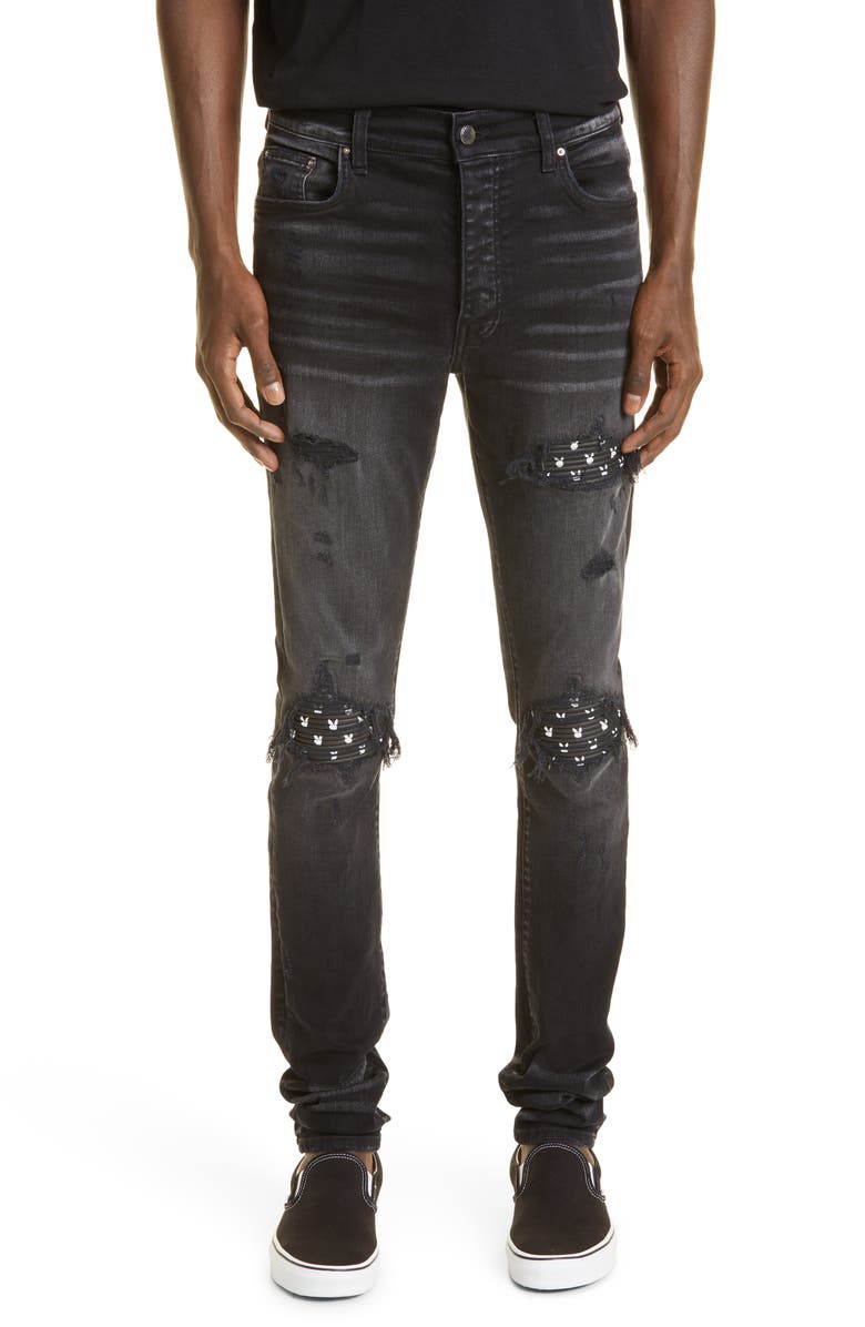 AMIRI MX1 Playboy Bunny Mended Jeans, Main, color, 
