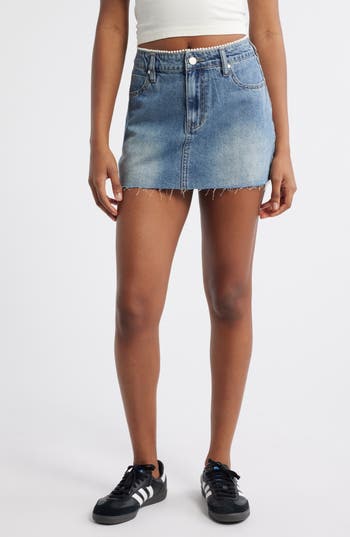 PTCL PTCL FAUX PEARL TRIM DENIM MINISKIRT