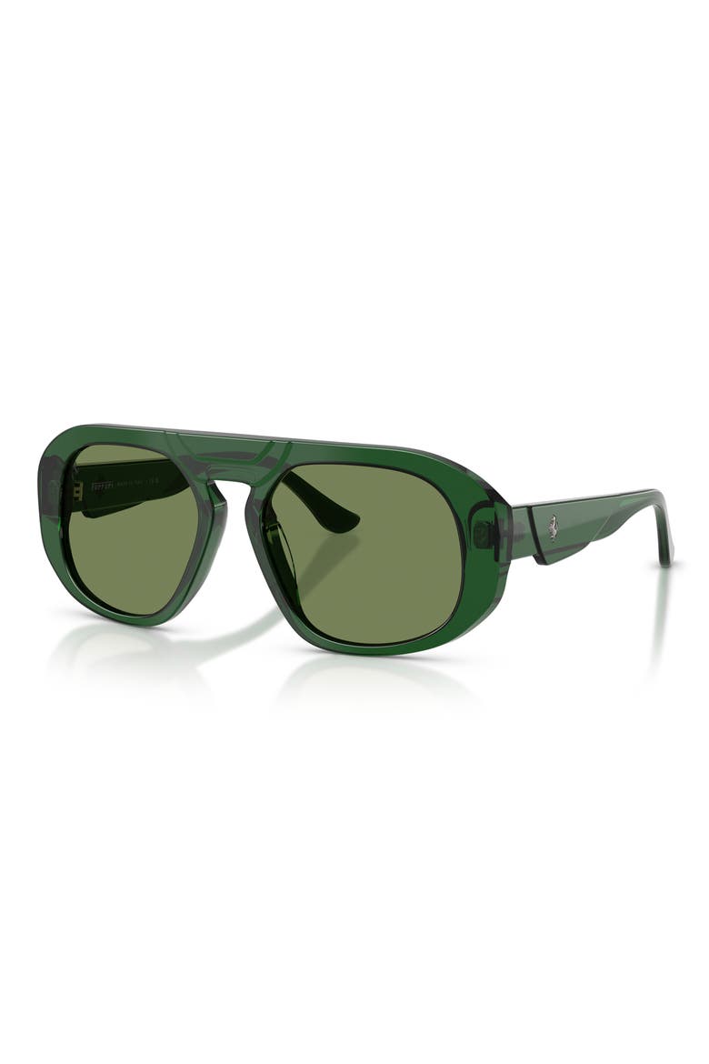 54mm Pillow Sunglasses, Alternate, color, DARK GREEN / GREEN