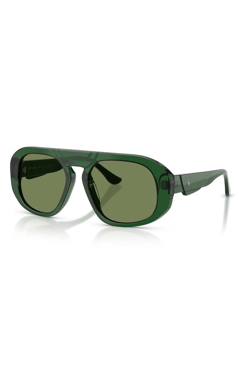 Ferrari 54mm Pillow Sunglasses, Alternate, color, Dark Green / Green
