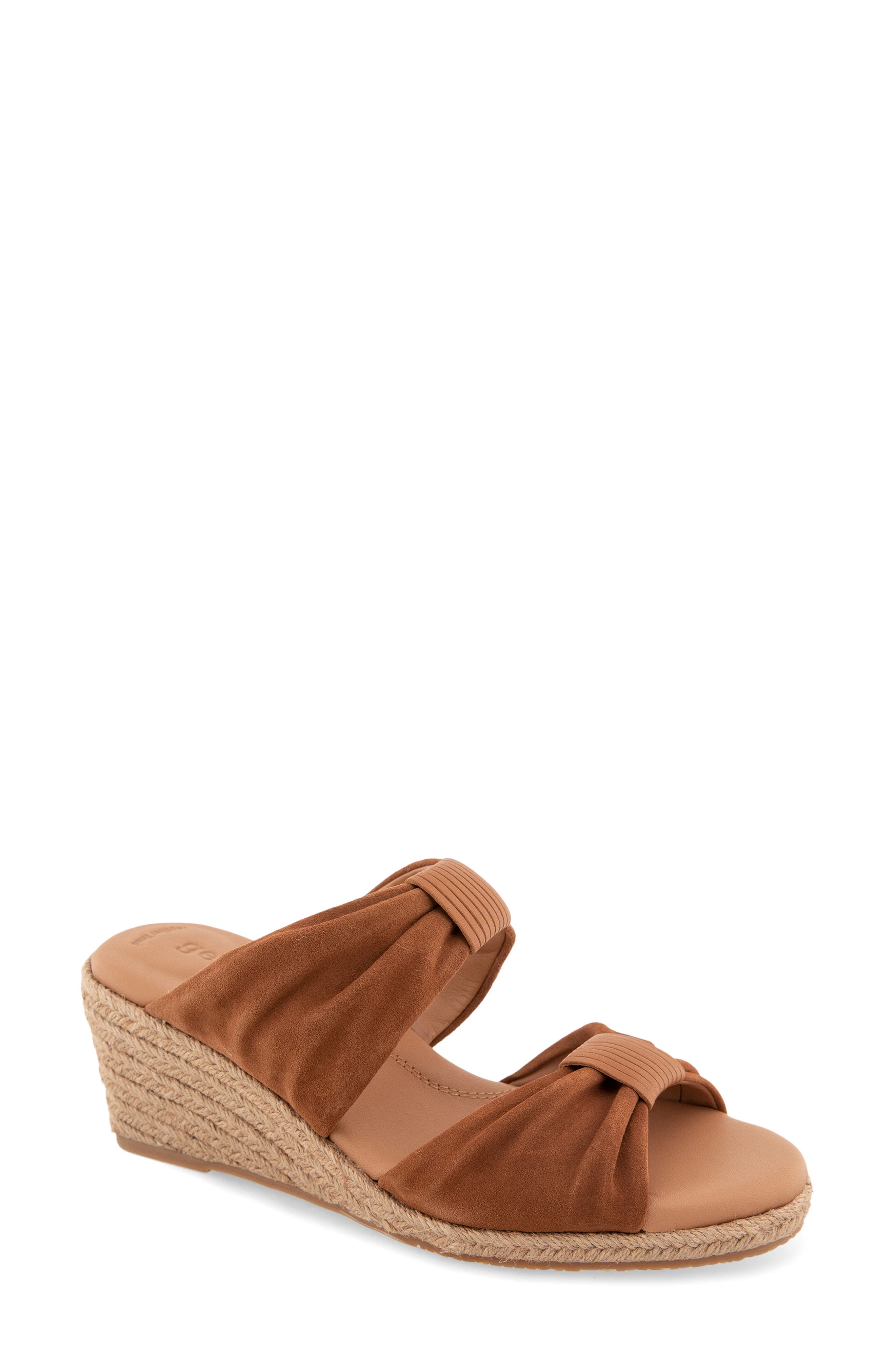 Gentle Souls Gracious Espadrille Platform Wedge Slide Sandal, Main, color, Luggage Suede
