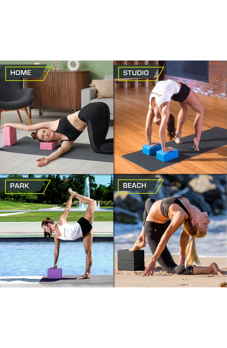 ProsourceFit Foam Yoga Blocks, Alternate, color, Black