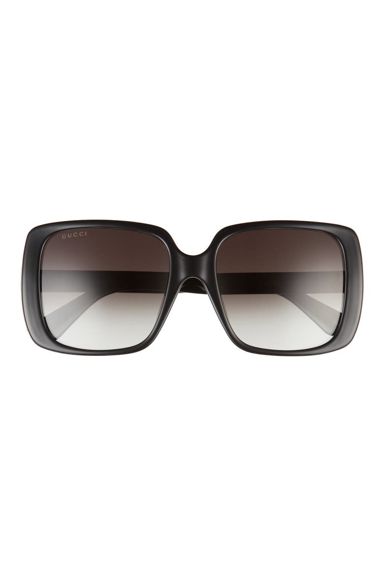 56mm Square Sunglasses, Main, color, BLACK