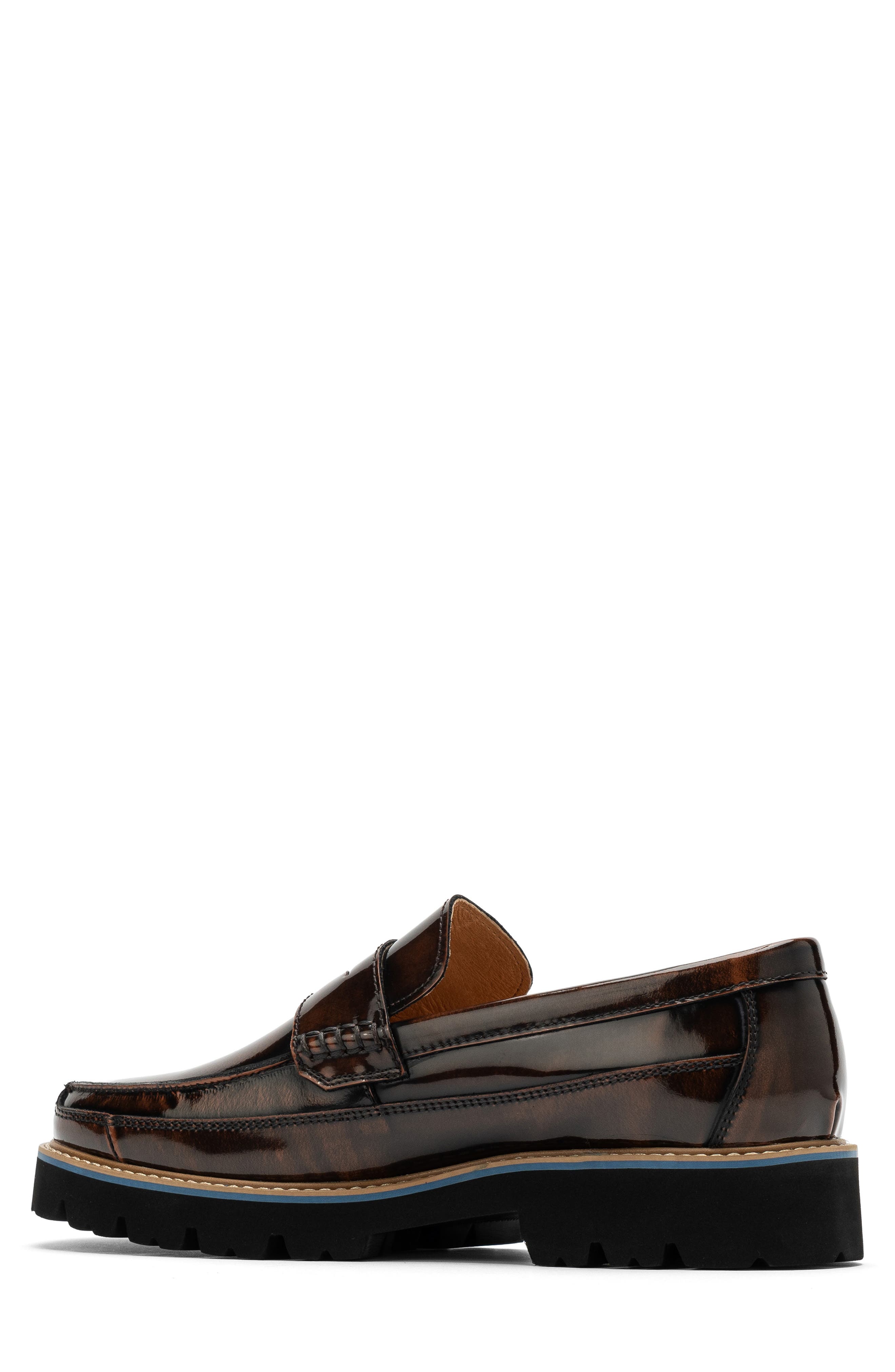 MARC NOLAN Alder Penny Loafer, Alternate, color, Mahogany Patent