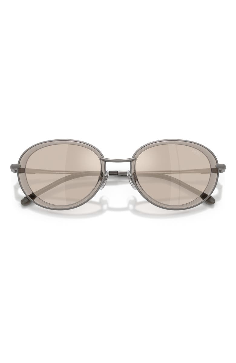 DIESEL<sup>®</sup> DL1018 51mm Mirrored Oval Sunglasses, Alternate, color, Gunmetal / Ivory Mirror Silver