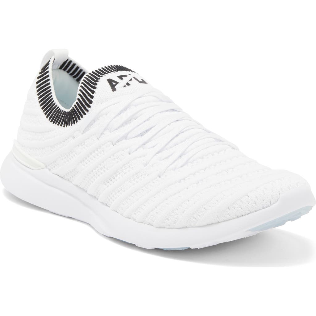 Apl Athletic Propulsion Labs Apl Techloom Wave Hybrid Running Shoe In White/black/ribbed