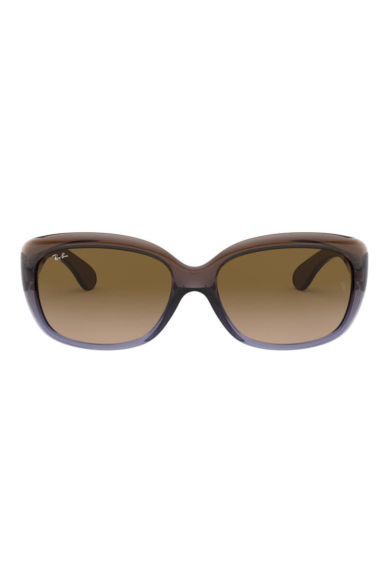 Jackie 58mm Rectangular Sunglasses, Main, color, LIGHT BROWN