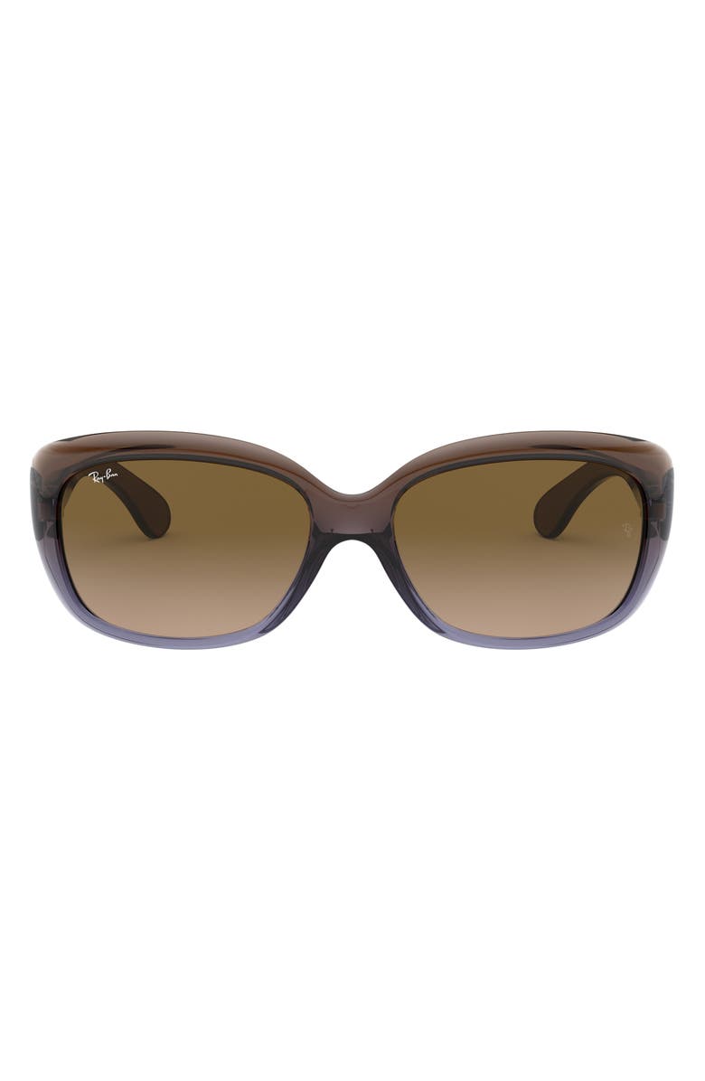 Ray-Ban Jackie 58mm Rectangular Sunglasses, Main, color, Light Brown