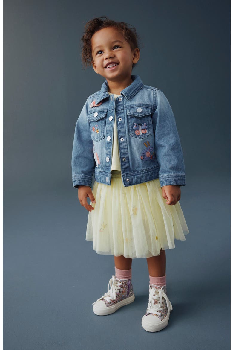 Kids' Embroidered Denim Jacket, Alternate, color, BLUE