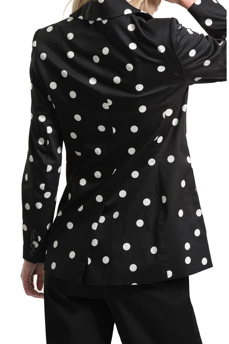 Cotton Sateen Blazer, Alternate, color, BLACK WHITE DOT