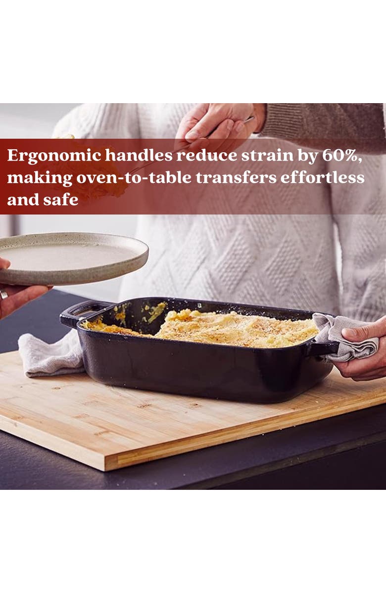 Alva Nori Enameled Cast Iron Backing Dish & Roasting Pan - 12x8, Alternate, color, Black