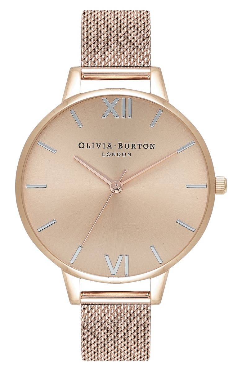 Olivia Burton The England Mesh Strap Watch, 34mm, Main, color, 
