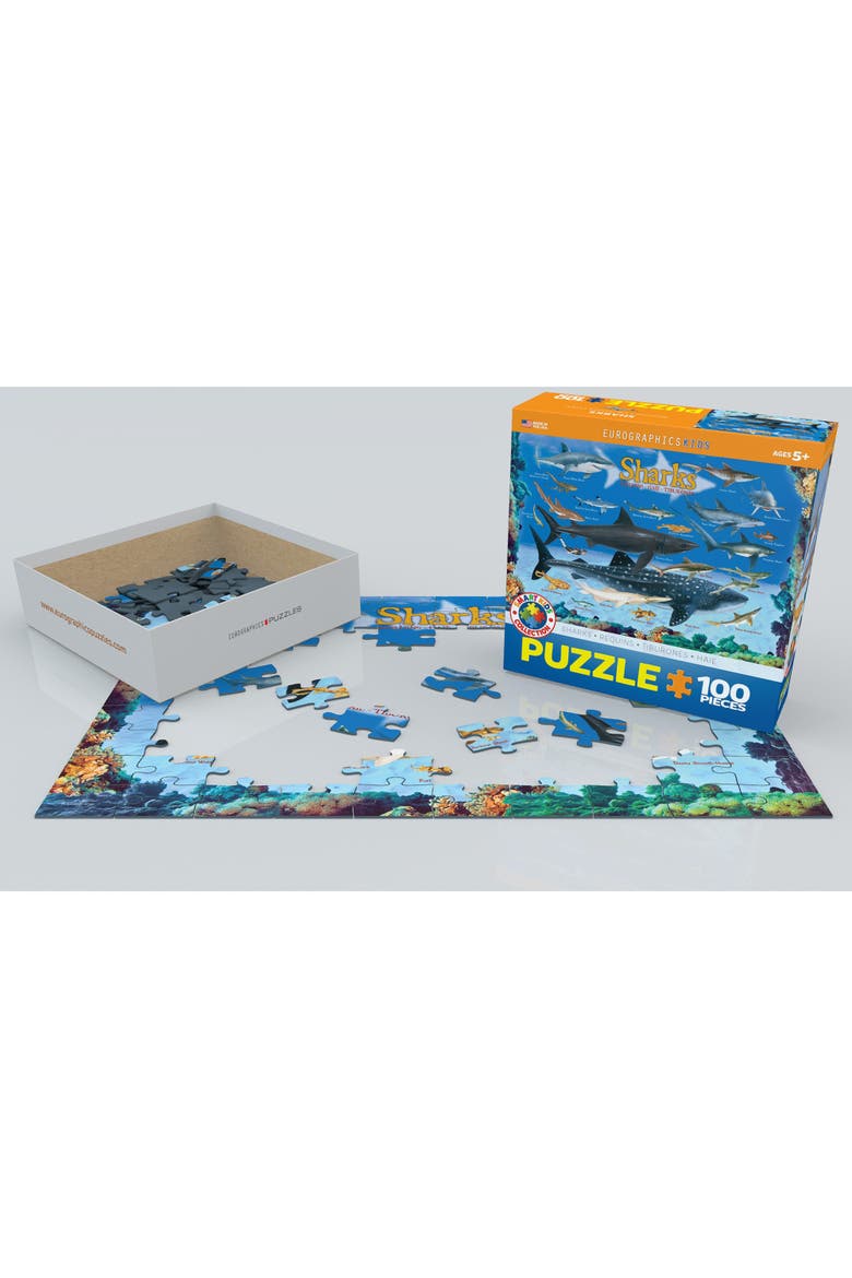 Shark Chart Puzzle, 100 Pieces, Alternate, color, Multicolored
