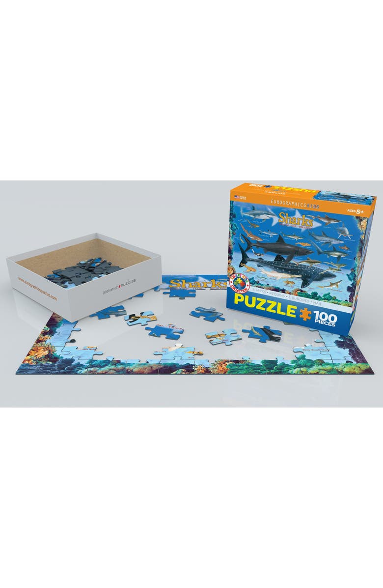 Eurographics Shark Chart Puzzle, 100 Pieces, Alternate, color, Multicolored