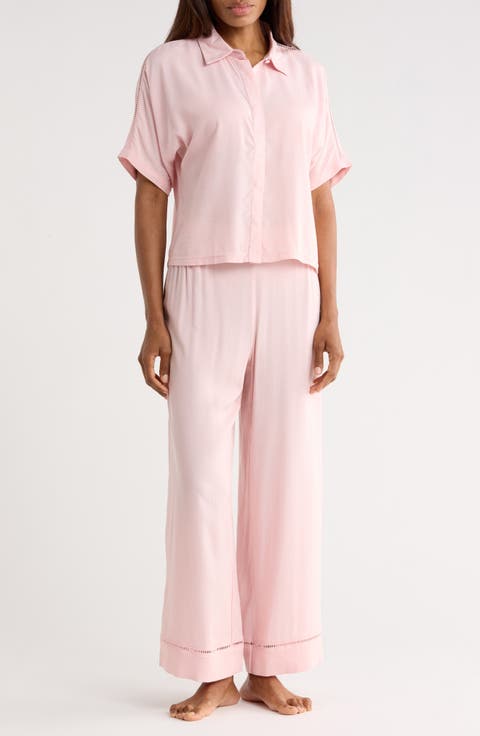 Short Sleeve Button-Up Shirt & Pants Pajamas