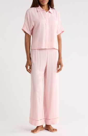 JASON WU Short Sleeve Button-Up Shirt & Pants Pajamas