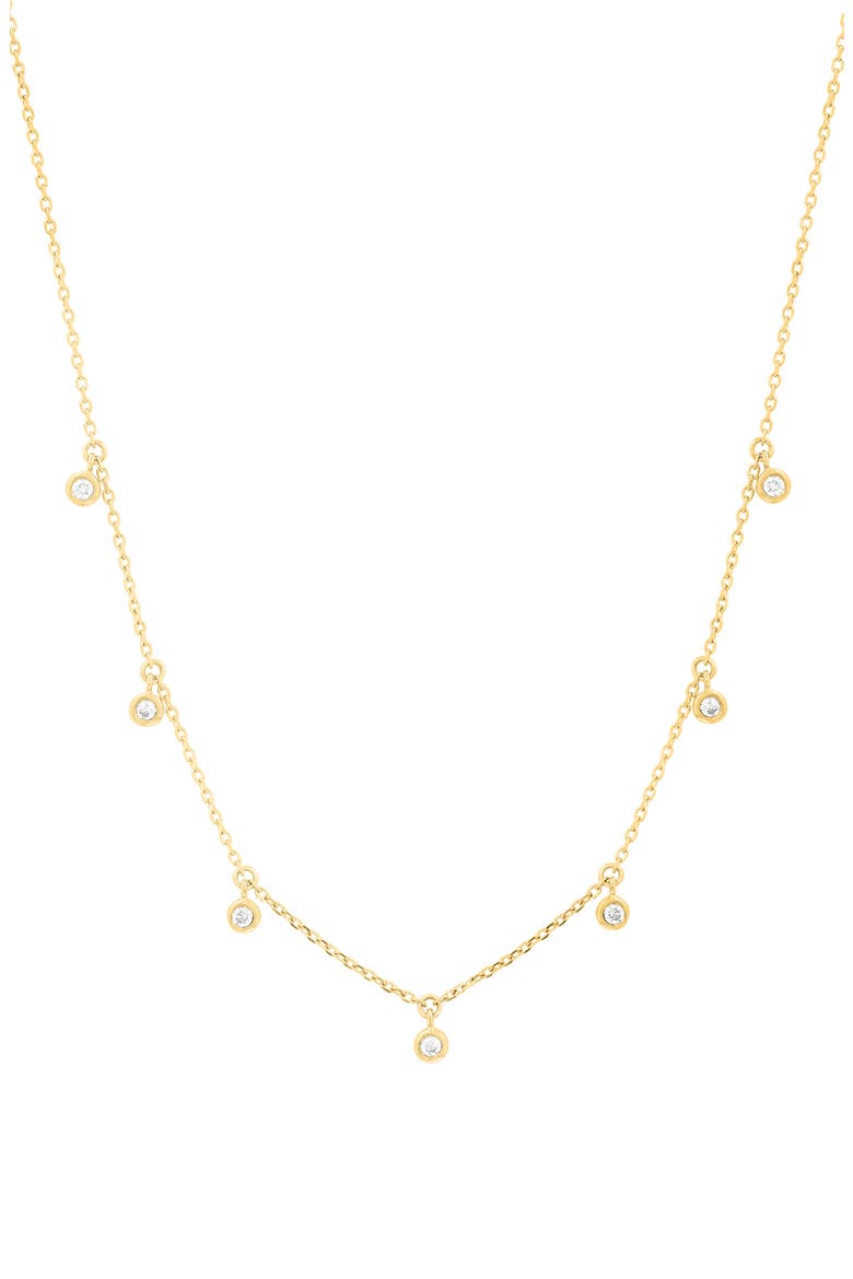 14K Gold Plated Sterling Silver Diamond Charm Frontal Necklace, Alternate, color, GOLD