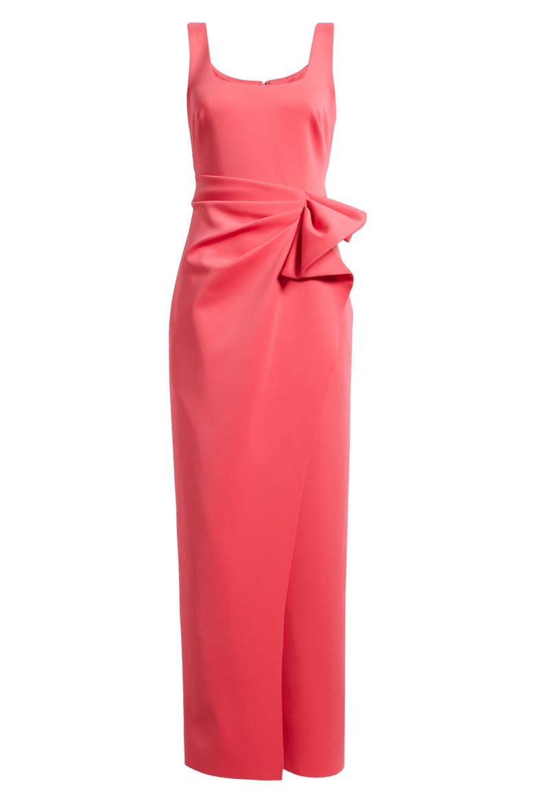 Gathered Waist Column Dress, Alternate, color, CORAL