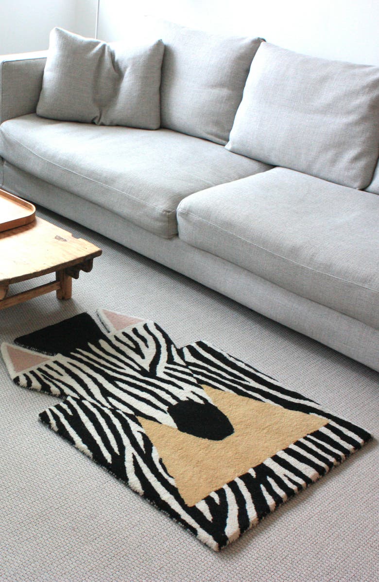 EO Play Wool Zebra Rug, Alternate, color, Multi Colored