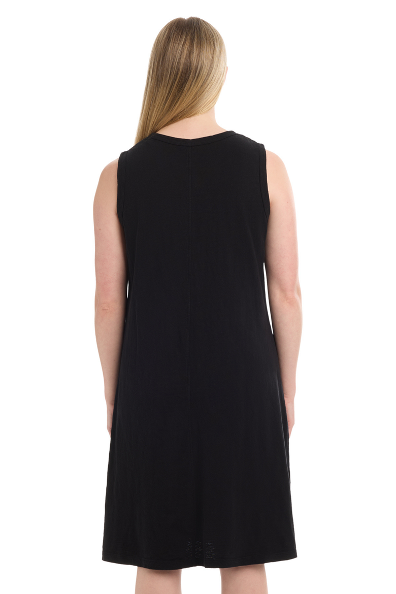 Sleeveless Lace Yoke Dress, Alternate, color, Black